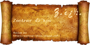 Zentner Ákos névjegykártya